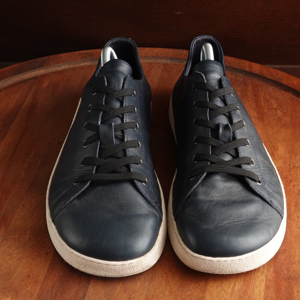 Groundies Sneakers Mens SZ 10 Navy Blue Leather Barefoot Minimalist Urban Shoes - Picture 2 of 14